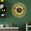 3D Acrylic Round Muslim Islamic Script Design Unique Fashion Wall Clock Bedroom Living Room Home Ramadan Decoration 240325