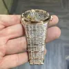 New Fashion Luxury Skeleton Watch Stainless Steel Full Iced Out Baguette Vvs Moissanite Diamond Mens Watches Exporter From India