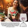 Vinglas 3D Lover Heart Cocktail Glass Design Champagne Goblet Creative Drinking Cup Red Set för bröllop nattklubbar