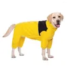 Dog Apparel Jumpsuits Raincoat Spring Autumn Jacket Waterproof Clothes For Medium Large Dogs Four-legged