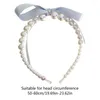 Party Supplies Bowknot pannband för kvinna med vita pärlor dekor delikata pannband banketter söta hårband yogaförsörjning
