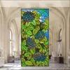 Window Stickers Church Style Privacy Film Flower Pattern Frosted PVC Anti-UV Static Cling Glass For Home Bathroom Door