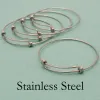 Bangles 100 Pieces Stainless Steel Charm Bangle Bracelet Adjustable Charm Bracelet Blank Wire Bangle Stainless Steel Charm Bracelet