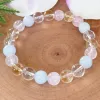 Bracelets Ruberthen Libra Zodiac Gemstone Bracelet Aquamarine Rose Quartz Citrine Clear Quartz Healing Crystals Jewelry October Birthstone