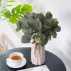 Flores decorativas planta artificial interior 6 pçs realista eucalipto vegetação hastes vibrantes sem manutenção falso para casa natural