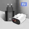 20w display digital carregador rápido qc3.0 porta usb listra carregadores de telefone celular carregamento de telefone inteligente com eua ue reino unido plug para telefone móvel