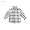 DB16756-K Dave Bella Autumn Fashion Baby Boys Plaid Print Tickets Skjortor Spädbarn Småbarn toppar barn högkvalitativa kläder 240314