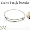 Bangles 100 Pieces Stainless Steel Charm Bangle Bracelet Adjustable Charm Bracelet Blank Wire Bangle Stainless Steel Charm Bracelet