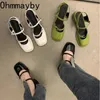 Mary Jane Shoes Buckle مضخات النساء الكعوب السميكة الأنيقة مربعة ضحلة أحذية أزياء الأحذية في الهواء الطلق الأحذية 240328