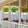 Decorative Flowers Artificial Plastic Plants Hanging Outside Window Box Shrubs Fake Bulk For Wedding Party Home Garden Decoration