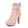 Bottes hivernales mode hauts talons bottines femme dentelle de conception princesse plate-forme de mariage