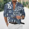 Camisetas grandes para hombre Polos Nuevas camisas de vestir para hombre Tops de manga larga con una botonadura Estampado digital floral Fiesta Vacaciones Informal Ropa de calle yq240401