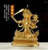 Dekorativa figurer 46 cm 18 "Enorma stora Buddha Home Greco-Buddhistiska effektivt skydd # Tibetansk buddhism Bodhisattva Gilding Statue