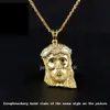 Visage de personnage incrusté pour pendentif hip-hop pour hommes collier en diamantfcccf collier bijoux Moissanite diamant or chaîne à maillons cubains