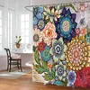 Rideaux de douche AFBC 2x Bohemian Big Flower Series 3D Impression numérique Curtain imperméable en polyester