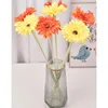 Decorative Flowers 10Pcs Household Artificial Gerbera Flower Bouquet Realistic Fake Living Room Bedroom Courtyard Decor Green