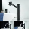 Bathroom Sink Faucets Modern Black Body Faucet Painting Finish Basin Tap Mixer & Cold Water Brass Waterfall HY-1739