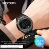 Wristwatches SANDA 6028 Men's Electronic Watch Creative Environmental Thermometer Sports Outdoors Digital Silicone For Male