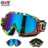 Goggles Gxt Multi Lens Snowmobile Ski Goggles Solglasögon UV 400 Snowboard Skidskidition Glasögon Vindtät motocross Mask Hjälm Off Road Myopic