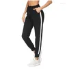 Pantalon femme 2024 sauvage pantalon décontracté mode couleur unie bande latérale couture taille haute faisceau pieds élastique sport Long