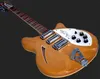 Roger Mcguinn 370 12-saitiges Board Glo Natural Semi-Hollow Jazz-E-Gitarre, glänzend lackiertes Griffbrett, 3 Tonabnehmer, eingebettetes Dreieck