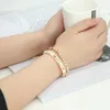 Chain Handmade DIY Mixed Crystal Bead Packaging Armband med ståltrådskedja lämplig för kvinnor Direkt frakt Q240401