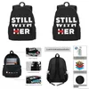 Utomhusväskor fortfarande med sin ryggsäck Student Trump Tryck ryggsäckar Polyester Modern School Design Rucksack Drop Delivery Sports Outdoo Otkga