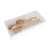 Organisateur de couverts de rangement de cuisine avec couvercle, tiroir de rangement de couverts, accessoire de cuillère à baguettes Portable multifonctionnel