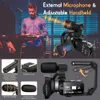 Caméra vidéo 5K haute résolution avec caméscope 64 MP, vision nocturne infrarouge, zoom 18X, WiFi, écran tactile, carte SD 32 Go, microphone – Parfait pour les vloggings YouTube