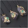 Hänghalsband mode guldplätering kristall original naturlig ädelsten halsband smycken gör charm tillbehör 5pc grossist drop dhzxf