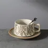 Tazza e piattino da viaggio nordico Caffè in ceramica vintage Camping Estetico Koffie Kopjes Set da tè pomeridiano YY50CS 240328