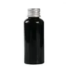 Storage Bottles 10/20/30/50/60/100ML Screw Cap Bottle Black Plastic Cosmetic Shampoo Container Empty Lotion Shower Gel Refillable Aluminum