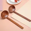 Cuillères cuisinées Nature Manche à longue poignée de style japonais collantes en bois ustensiles outils ramen à la cuillère à fentes