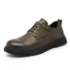 Chaussures décontractées en cuir Oxford pour hommes, basses, à la mode, rétro, simples, noires, à lacets, printemps-automne