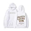 Sweats à capuche pour femmes Sweats à capuche pour femmes Jésus t'aime imprimé Sweats à capuche Christian Bible Verse Pull Casual Graphique Sweats à capuche 240401