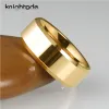 Ringe 6/8mm hochwertige goldene Farbzeiten Ehere Frauen Frauen Wolfram Carbide Engagement Ringe abgeschrägtes Kanten Flachpolierkomfort Pass