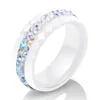 Haute qualité femmes bijoux bague en gros noir et blanc Style Simple Comly cristal céramique anneaux pour femmes couple anneau