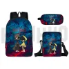 Sacs Little Nightmares 2 Daily Backpack 16 pouces Anime 3D Bagg de livre Bagpack Bagpack Sac à école 3 PCS Sac à crayon mignon