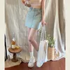 Mulheres verão denim saia uma linha de cintura alta sexy curto mini saias kawaii babes bolsos floral bordado azul envoltório 240401