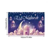 Party Decoration Eid Background 70.9x45.3 Inch Star Moon Temple Backdrop Festive Atmosphere Banner Skin-Friendly For Farms Living