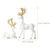 Guldbordsdekor Origami Elk Ornaments Statues Home Animal Decorative Objects White Deer figur Juldekoration 240318