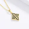 Chokers Womens Creative Necklace Black Gold Two tone Enamel Pendant Simple Party Hand Enamel Clavik Chain Womens Sweater ChainL2404