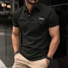 T-shirts pour hommes Europe et États-Unis Nouveaux hommes Polo à manches courtes Poche respirante Absorption de la transpiration Sports Polo de haute qualité T240401