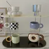 Kancalar ins stil depolama rafı akrilik raf banyo tezgahı kozmetikler ekran Çok katmanlı kahve fincanı tutucu masaüstü dekor