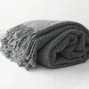 Blankets Nordic Solid Color Waffle Blanket Sofa Decoration Cover Knitted Shawl Soft Breathable Large Sizes Leisure Bed