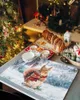 Tapetes de mesa inverno neve pinha esquilo esteira natal feriado cozinha jantar decoração placemat guardanapo de casamento