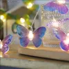LED Strings 10/20 LEDS Butterfly Light String LED Fairy 1.5/3M Battery Holday Garland لعيد الميلاد زخرفة حفل زفاف YQ240401