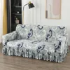 Couvre-chaise Style de fleur Grande jupe Couverture de canapé quatre saisons Universel Tissu antidérapant Couvrage complet Coussin de serviette