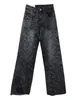 Jeans da donna Moda vintage buco rotto dritto 2024 Articoli primaverili Bottoni a vita alta Pantaloni in denim Donna 11XX7763