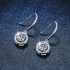 Boucles d'oreilles pendantes en Moissanite couleur D véritable pour femmes, en argent Sterling S925, test de réussite, 0,5ct 1ct, boucles d'oreilles en diamant, bijoux fins pour fête de mariage